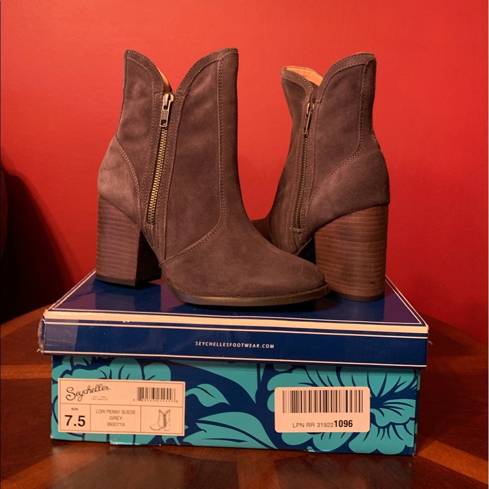 Dark Grey Suede Inside & Outside ZIP Boots